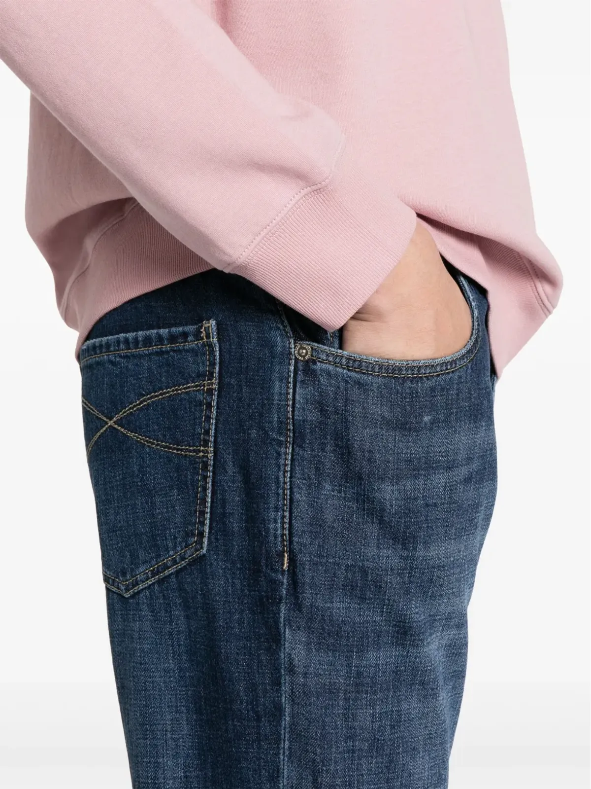 Brunello Cucinelli Solomeiの刺繍入り テーパードジーンズ - ブルー - 画像5