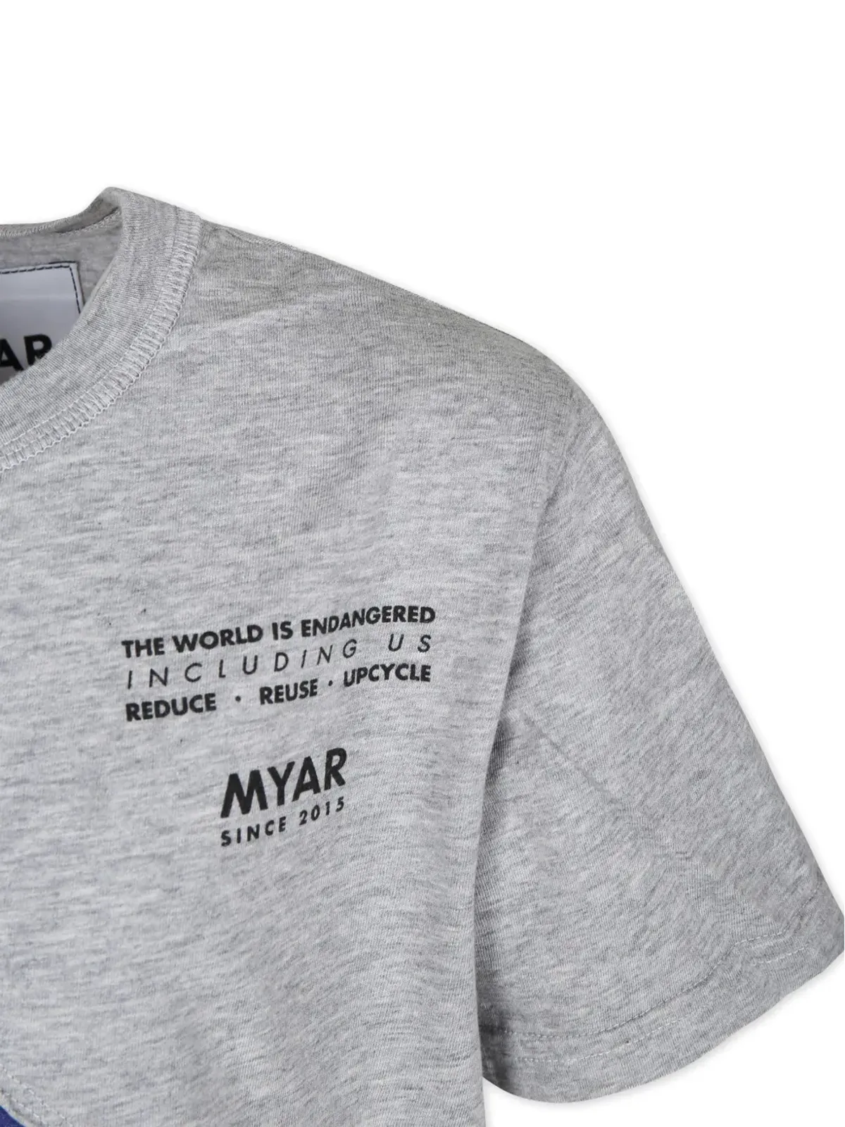 MYAR KIDS World Endangered cotton T-shirt - Grey - 画像3