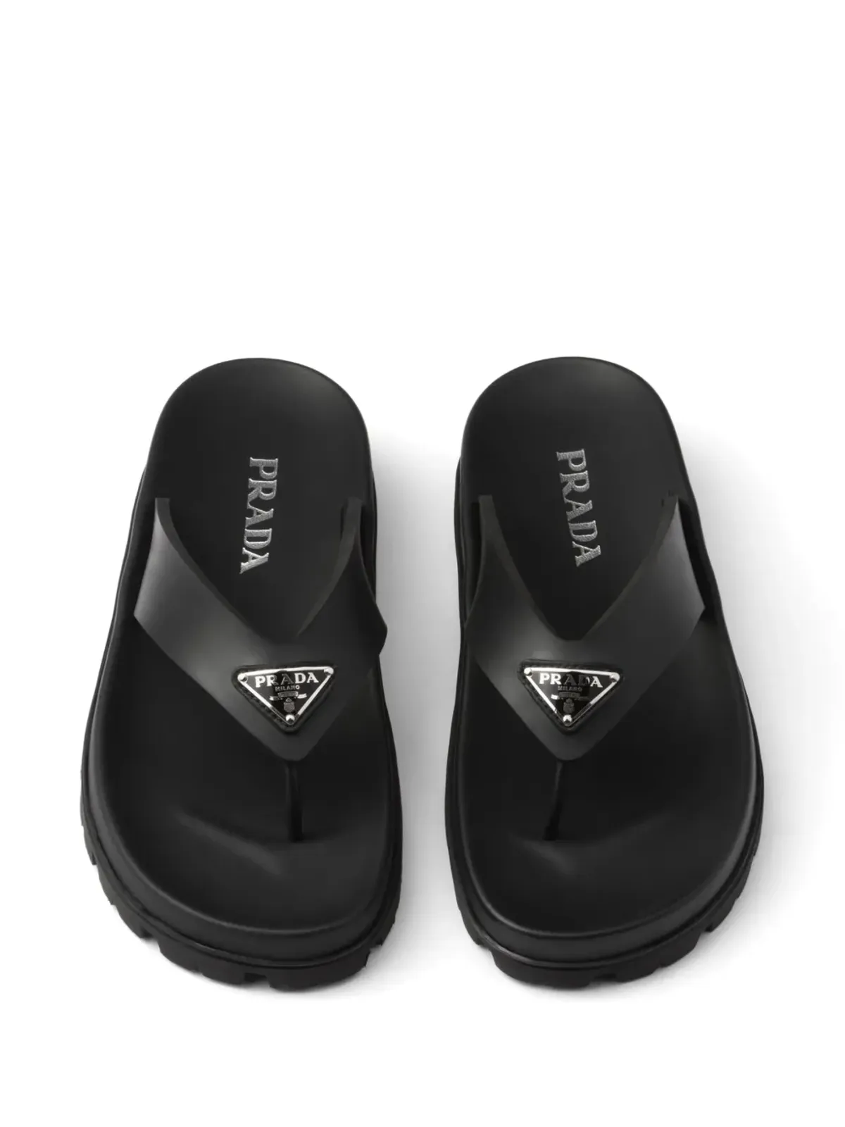 Prada triangle-logo フリップフロップ - ブラック - 画像3