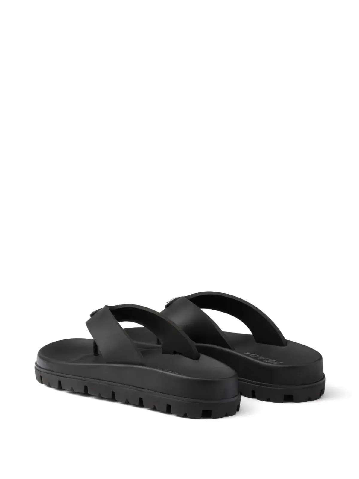 Prada triangle-logo フリップフロップ - ブラック - 画像4