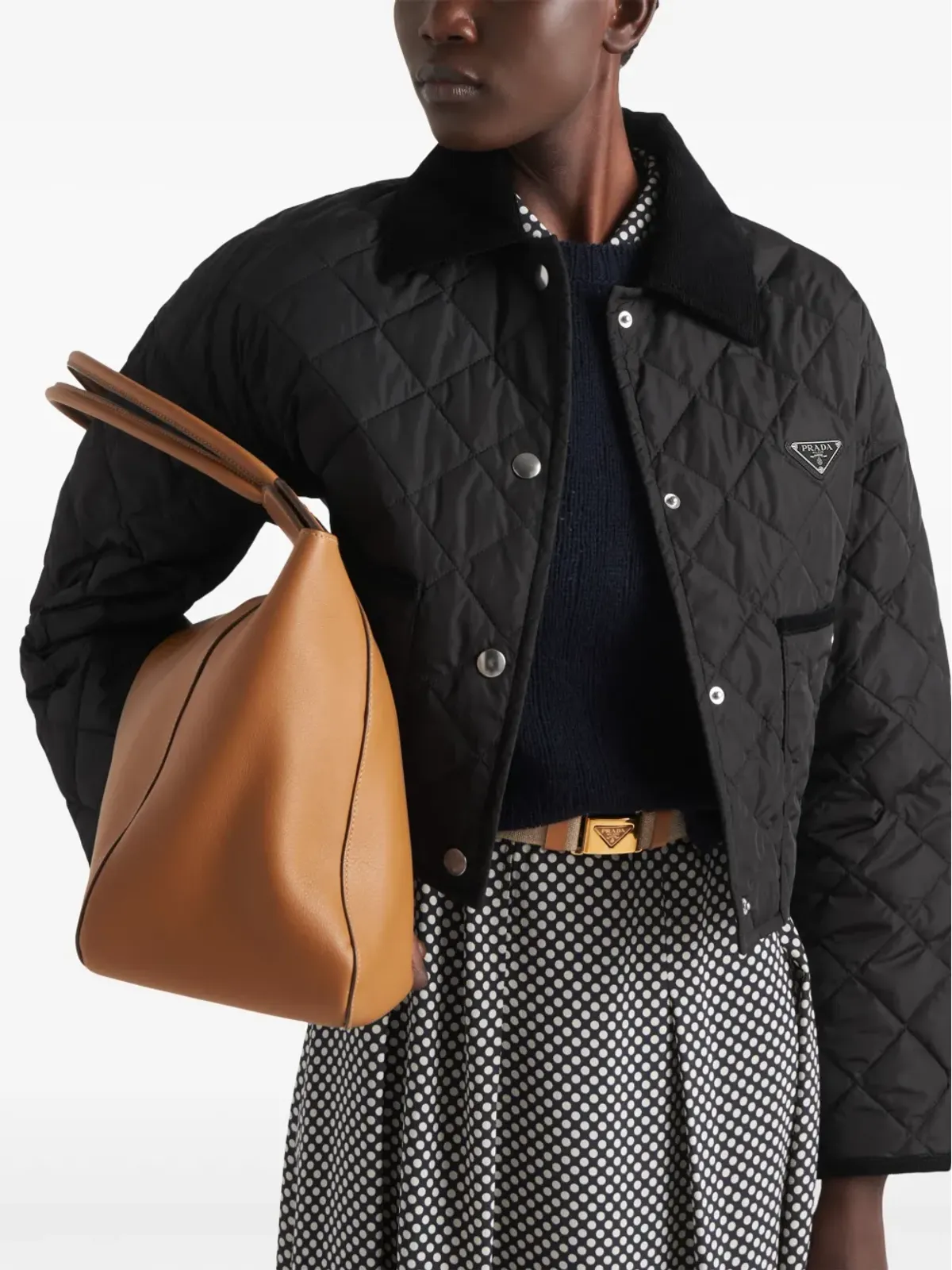 Prada キルティング Re-Nylon ジャケット ブラック - 画像5