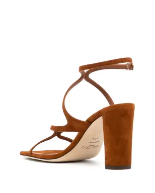 Jimmy Choo アジエ 80mm スエード サンダル - ブラウン - サムネイル3