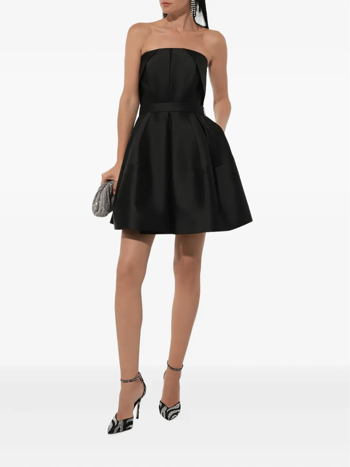 Dice Kayek ストラップレス プリーツ ミニドレス - 画像2