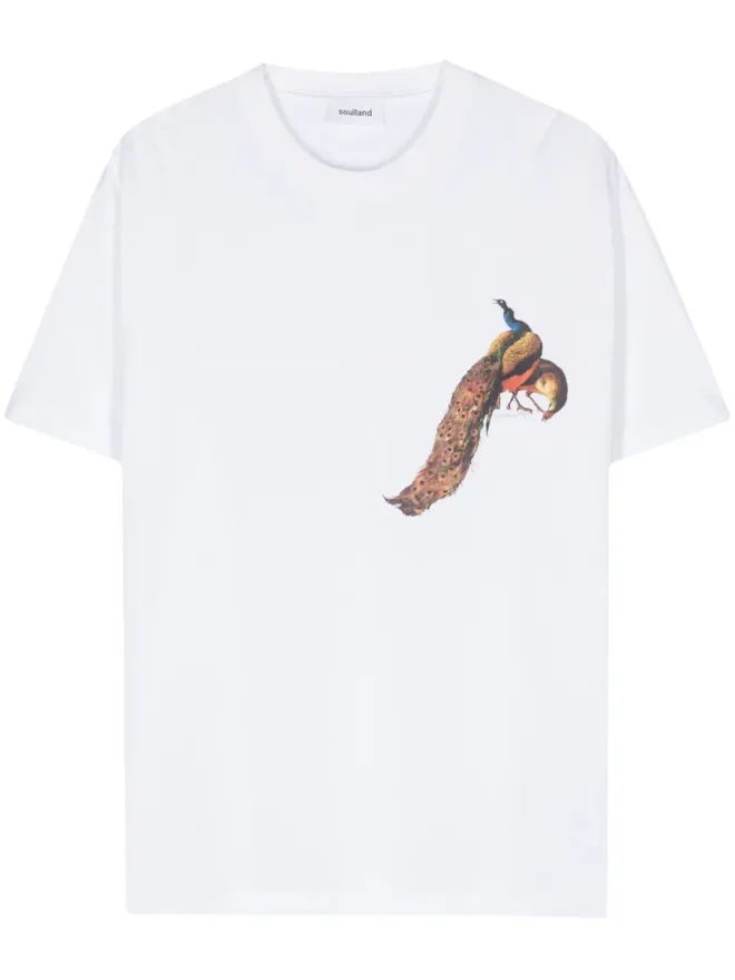 Soulland Soulland Kai Peacock オーガニックコットンTシャツ - Whiteの商品画像