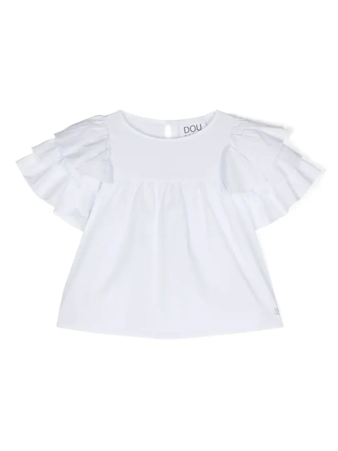 Douuod Kids Douuod Kids フリルスリーブ付きコットンブラウスの商品画像
