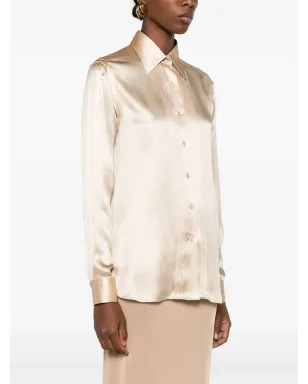 TOM FORD ピンタックディテール シルクシャツ - ニュートラルカラー - サムネイル3