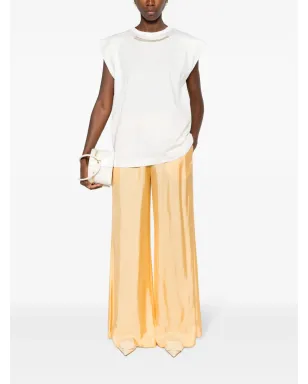 Fabiana Filippi beaded cotton T-shirt - White - サムネイル2