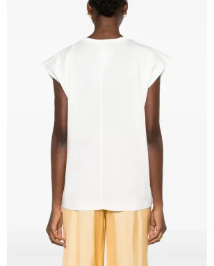 Fabiana Filippi beaded cotton T-shirt - White - サムネイル4