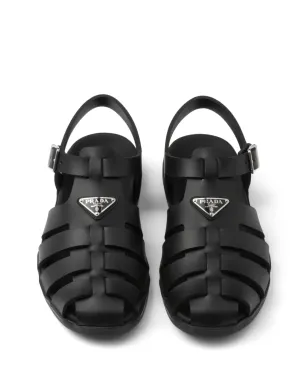 Prada 三角ロゴ サンダル - ブラック - サムネイル4