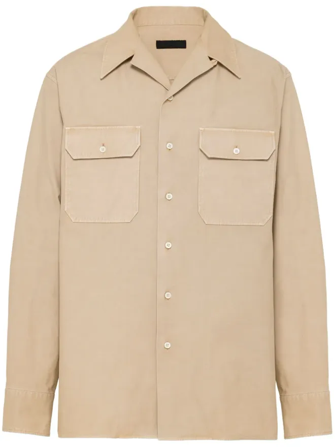 Prada Prada アップリケ ロゴ コットンシャツの商品画像