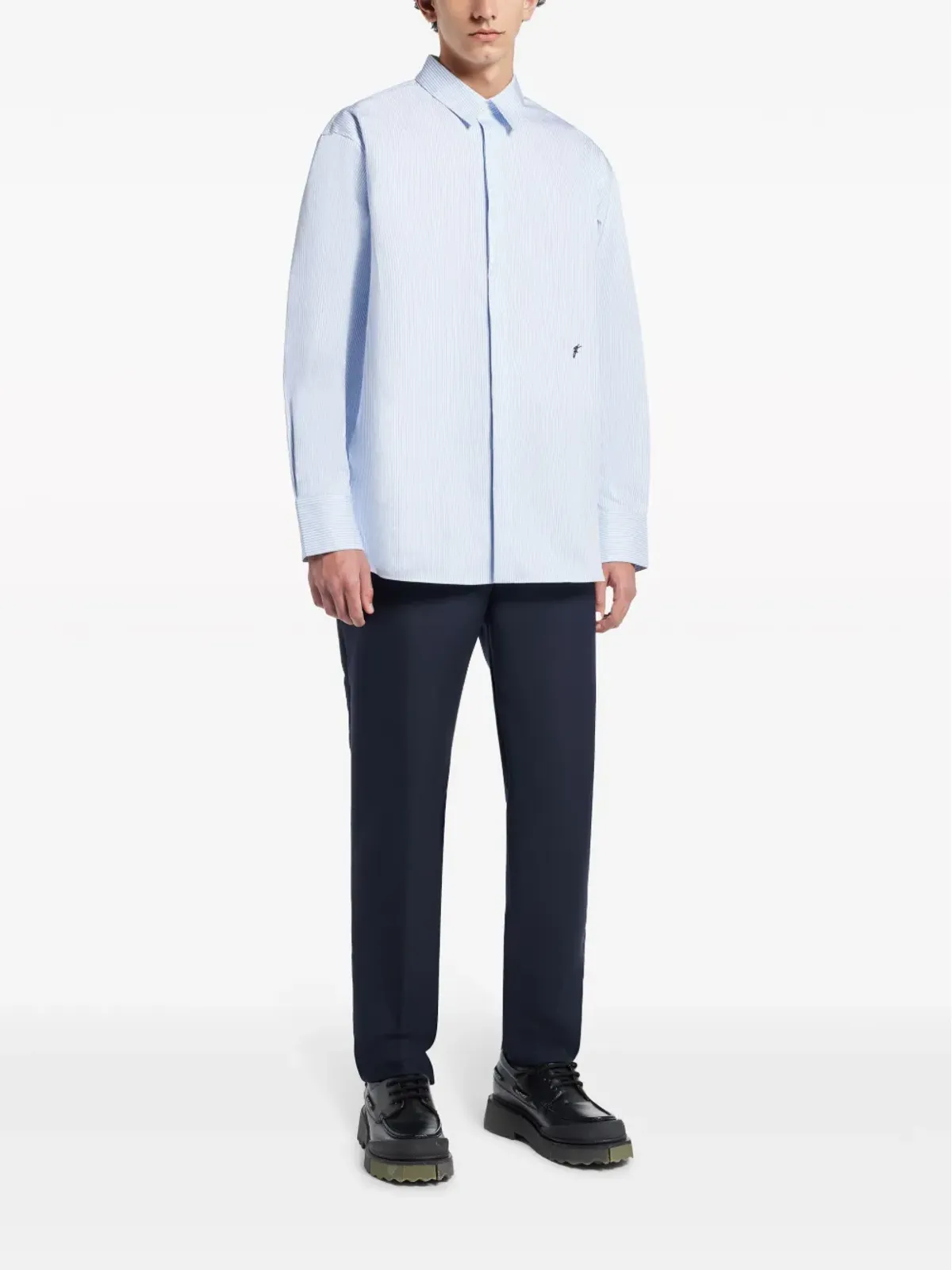 Ferragamo ストライプコットンシャツ ホワイト - 画像2