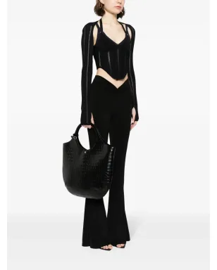 Courrèges 大型 Holy crocodile トートバッグ ブラック - サムネイル2