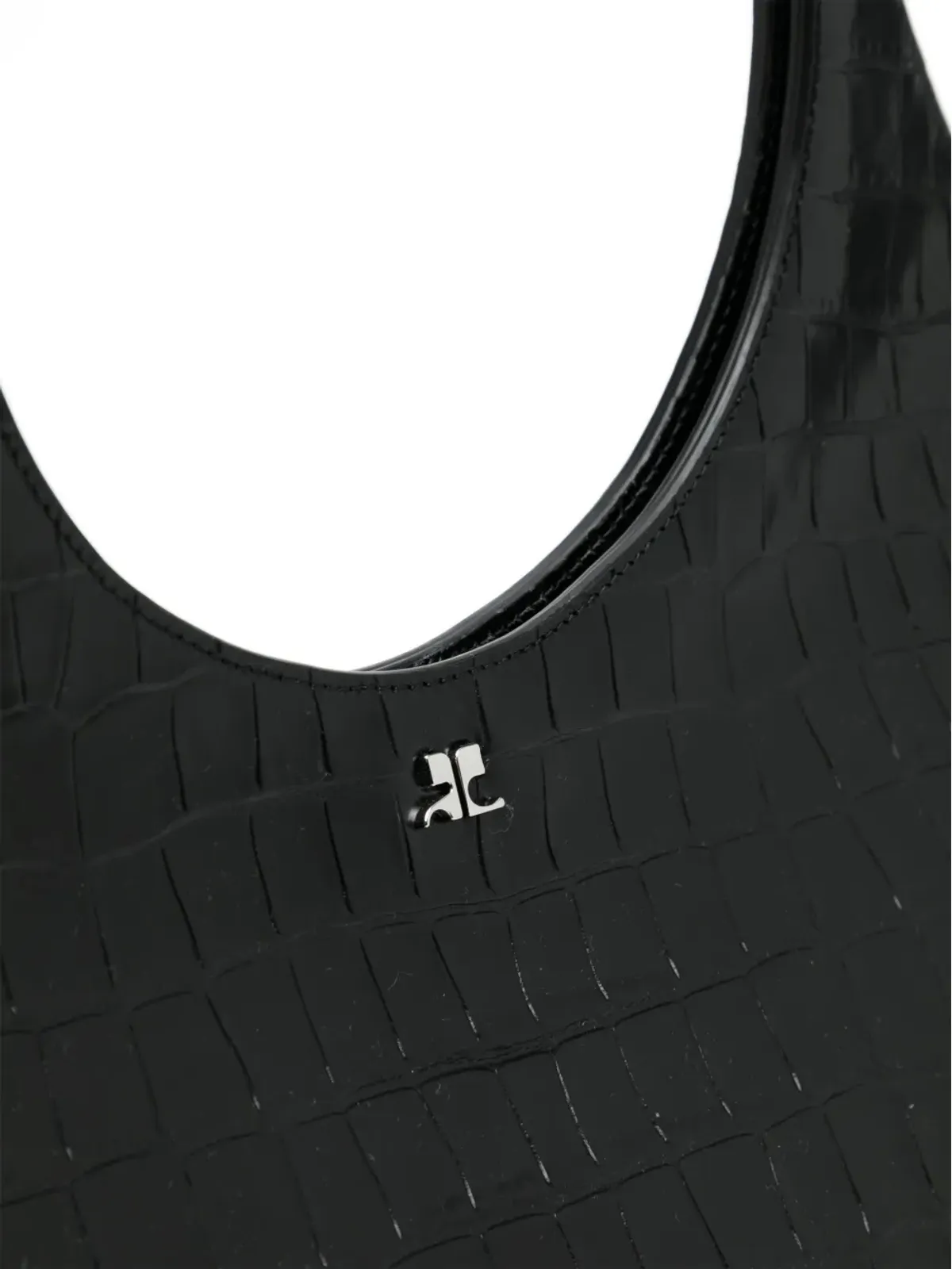 Courrèges 大型 Holy crocodile トートバッグ ブラック - 画像4