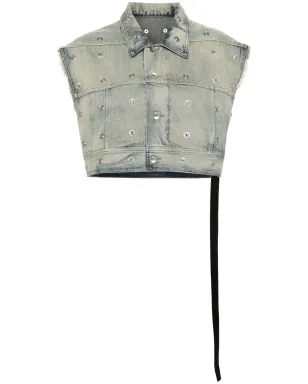 Rick Owens DRKSHDW ジャンボワーカー デニム ジレ ブルー - サムネイル1