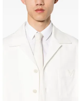 Valentino Garavani ホワイト ラバライズド ロゴ キャンバス シャツジャケット - サムネイル5
