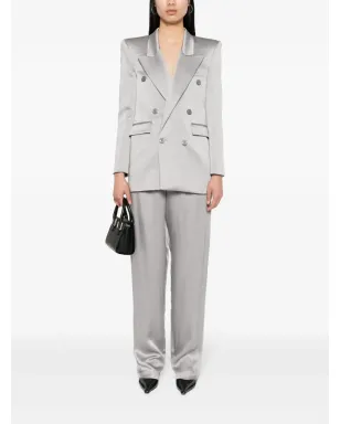 Elisabetta Franchi サテン テーパードパンツ - グレー - サムネイル2