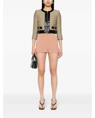 Elisabetta Franchi ロゴパッチ クレープ生地ショートパンツ - ピンク - サムネイル2