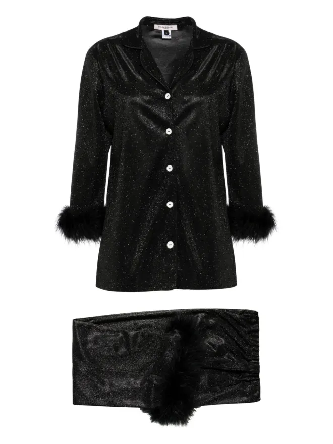 Gilda & Pearl Gilda & Pearl スターレット ラメ入り パジャマセット ブラックの商品画像