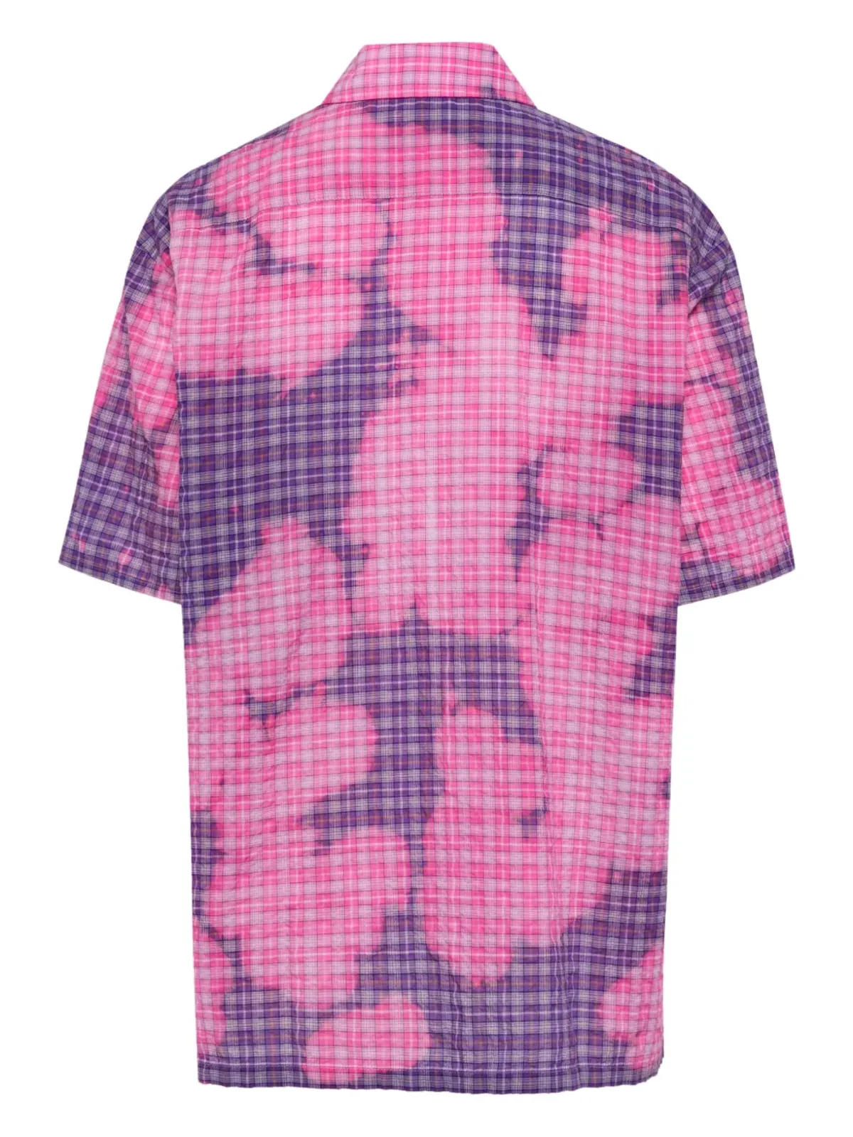 Stockholm Surfboard Club ブリーチ加工ジップアップシャツ ピンク - 画像2