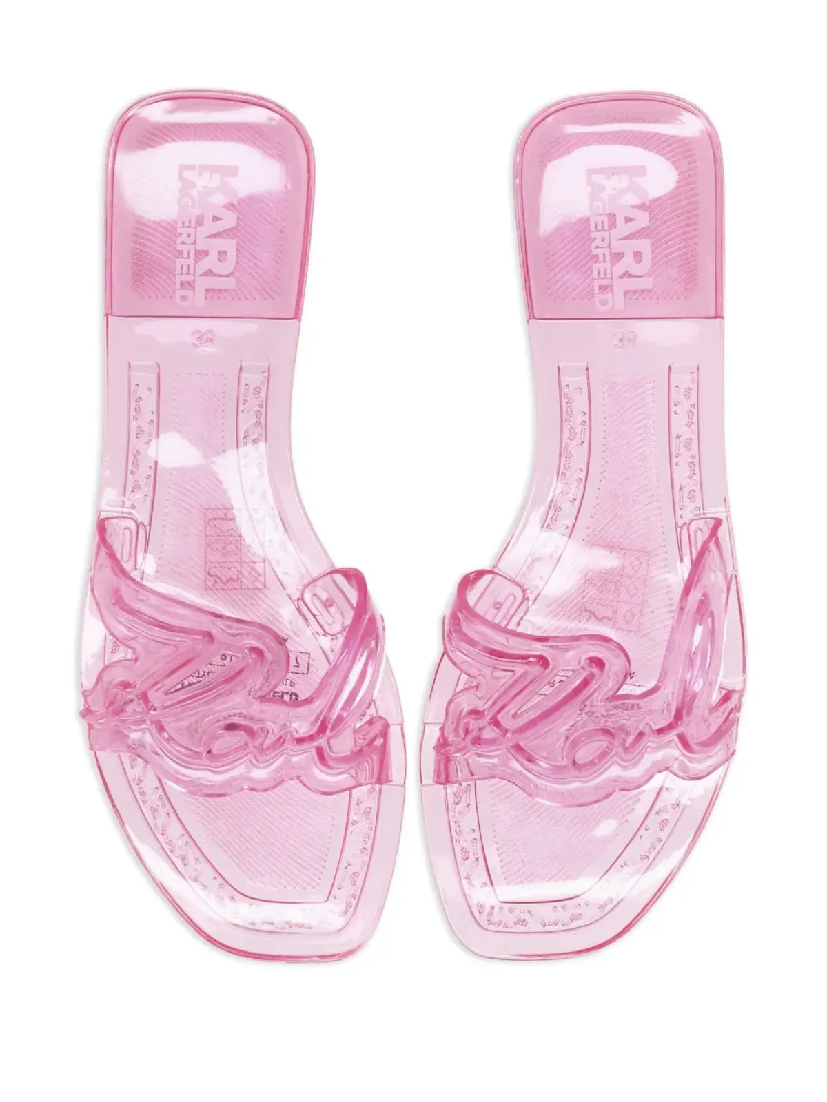 Karl Lagerfeld Jelly Signature 透明スライド ピンク - 画像4