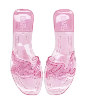 Karl Lagerfeld Jelly Signature 透明スライド ピンク - サムネイル4
