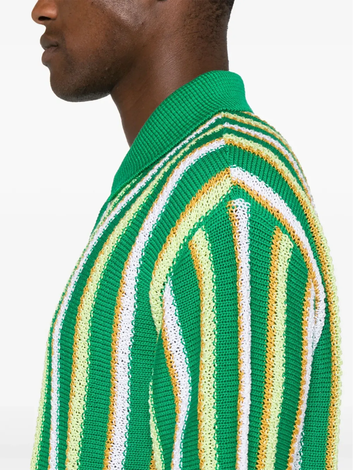 Marni ストライプのクロシェ編みポロシャツ - 画像5