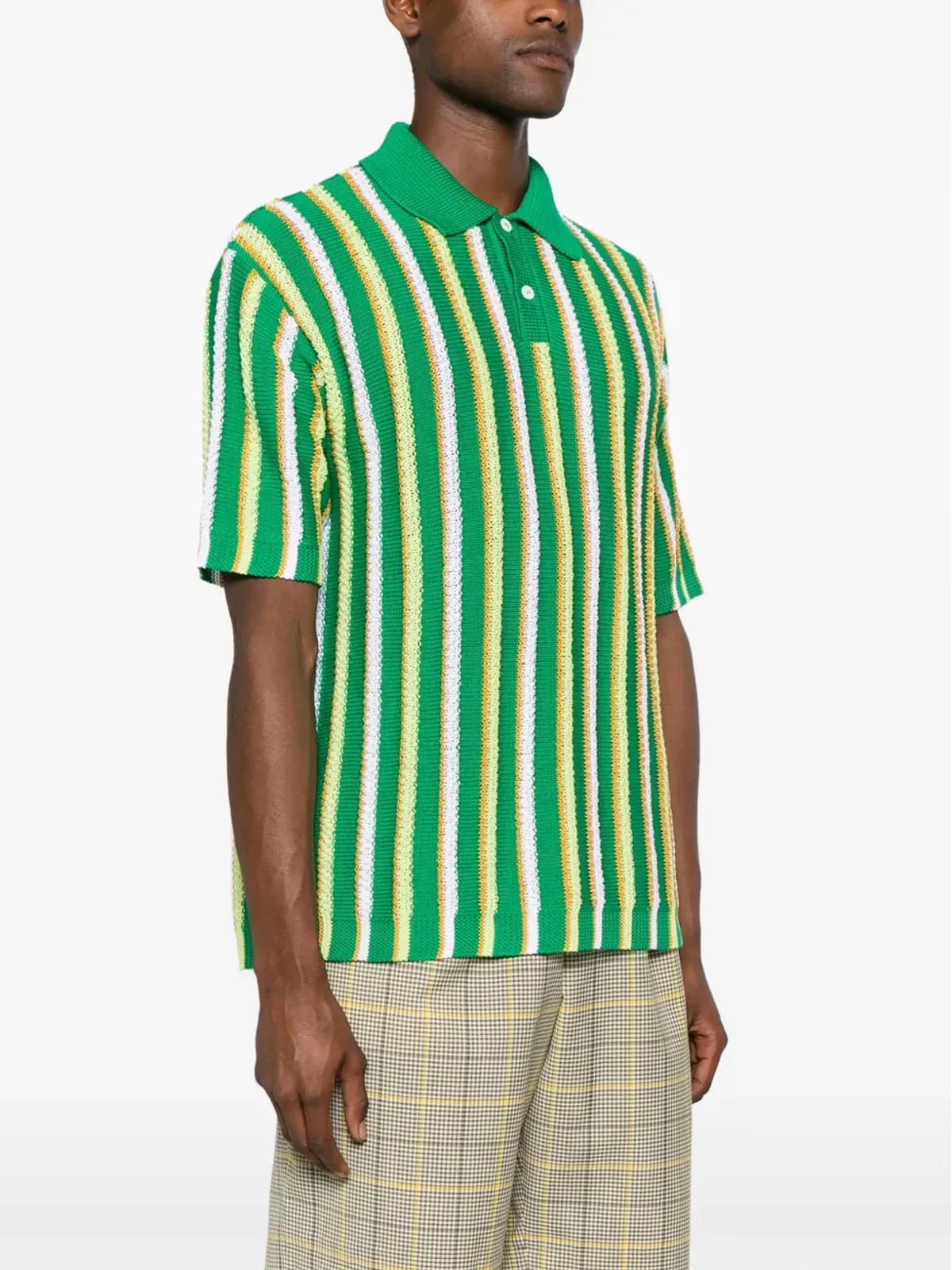 Marni ストライプのクロシェ編みポロシャツ - 画像3