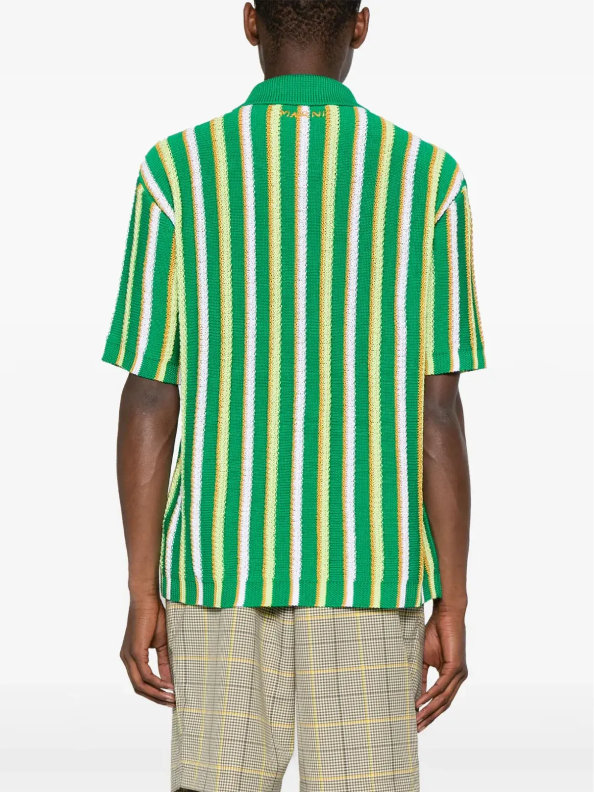 Marni ストライプのクロシェ編みポロシャツ - 画像4