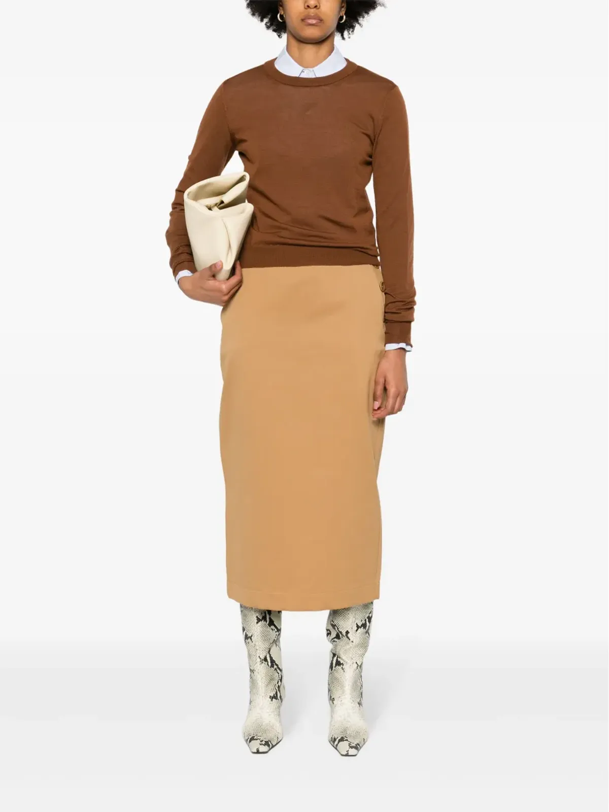 Max Mara Cresta コットン ペンシルスカート - ブラウン - 画像2
