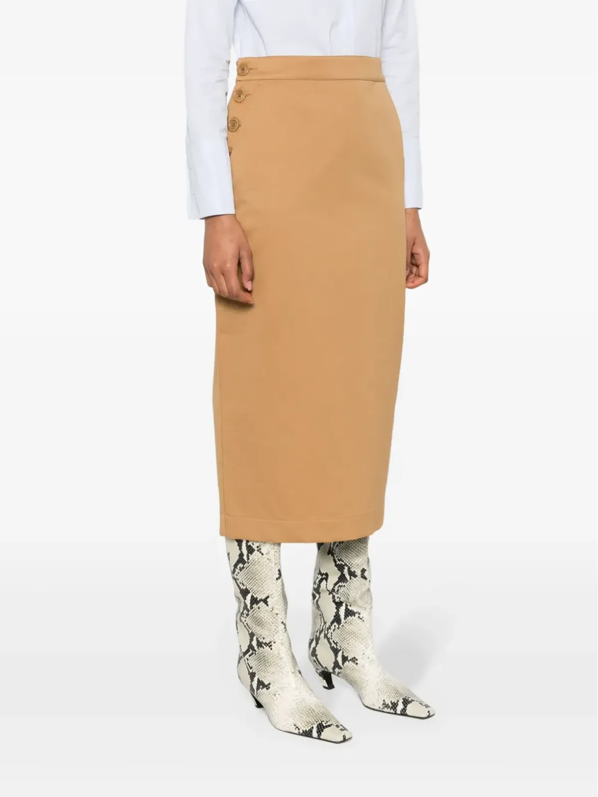 Max Mara Cresta コットン ペンシルスカート - ブラウン - 画像3