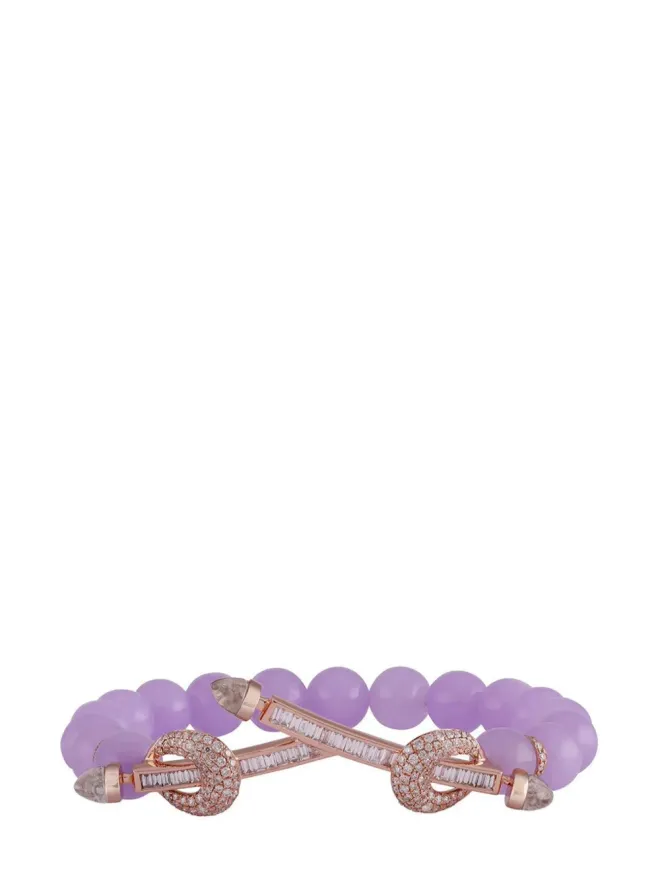 Ananya Ananya 18kt ローズゴールド チャクラ ダイヤモンドとクォーツ ブレスレット - ピンクの商品画像