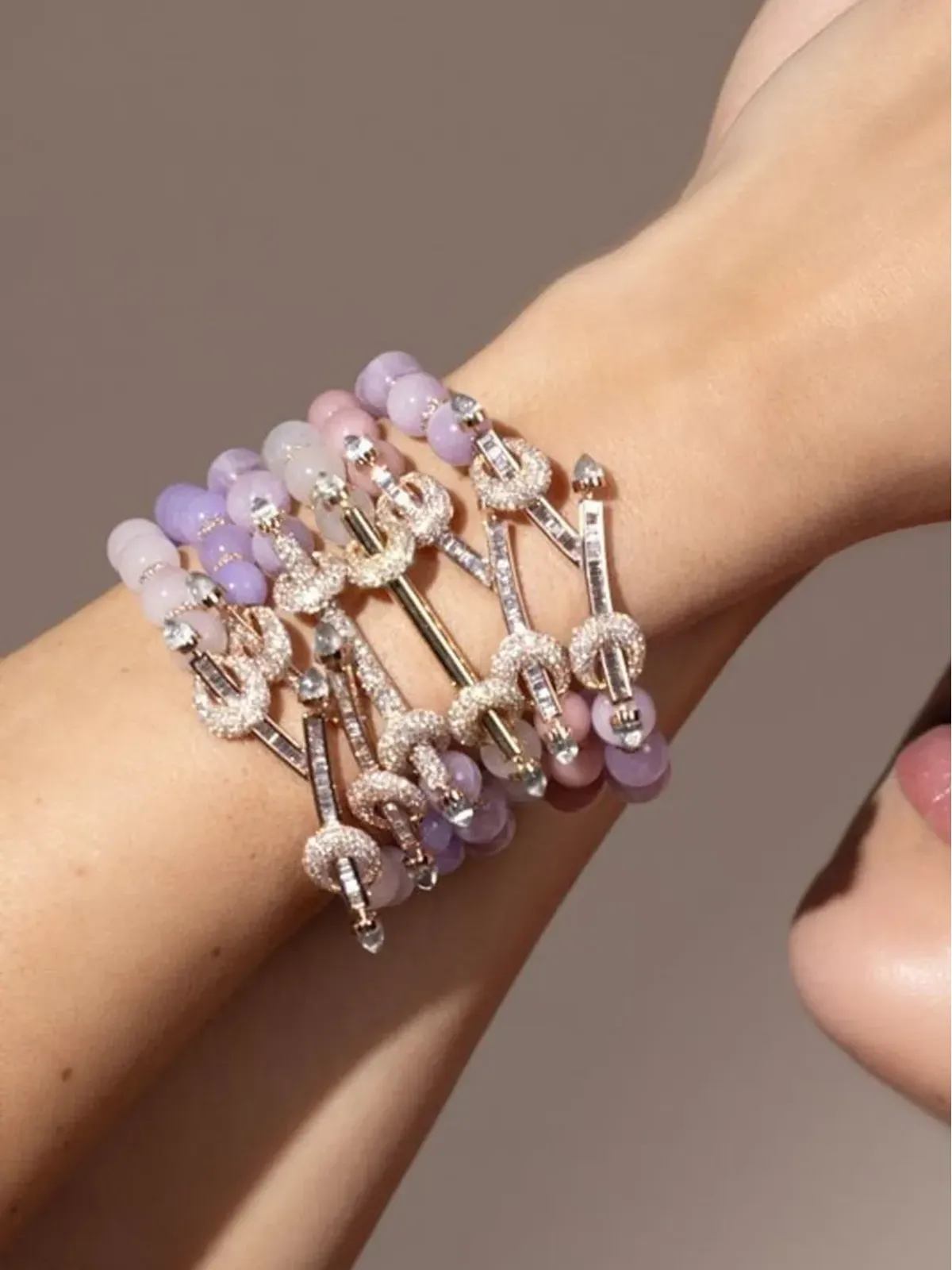 Ananya 18kt ローズゴールド チャクラ ダイヤモンドとクォーツ ブレスレット - ピンク - 画像2