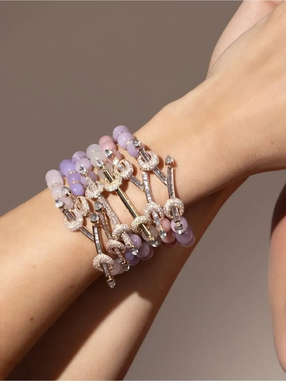 Ananya 18kt ローズゴールド チャクラ ダイヤモンドとクォーツ ブレスレット - ピンク - 画像4