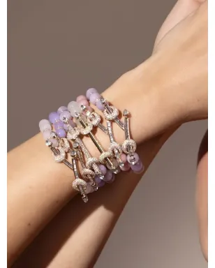 Ananya 18kt ローズゴールド チャクラ ダイヤモンドとクォーツ ブレスレット - ピンク - サムネイル4