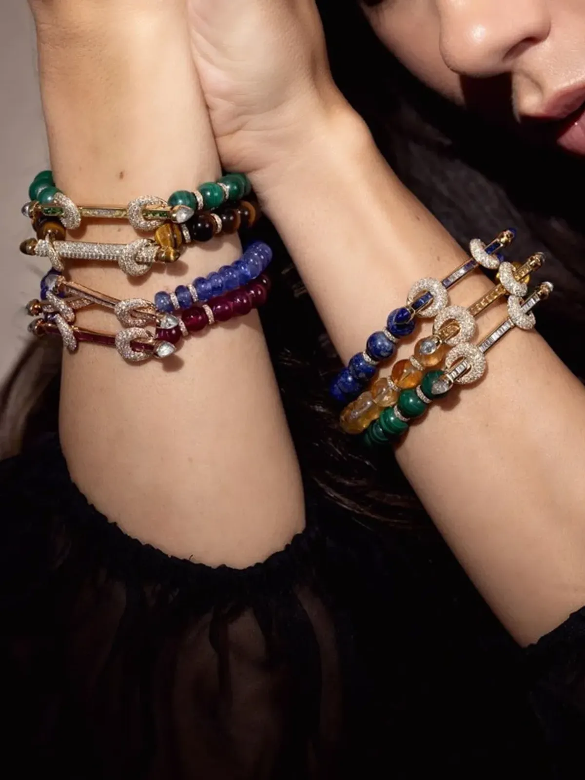 Ananya 18kt ローズゴールド チャクラ ダイヤモンドとタンザナイト ブレスレット - ピンク - 画像3