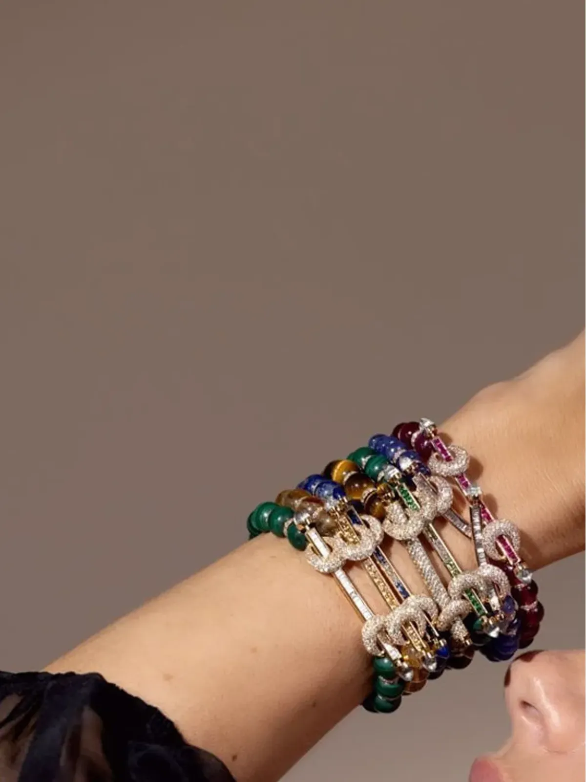 Ananya 18kt ローズゴールド チャクラ ダイヤモンドとタンザナイト ブレスレット - ピンク - 画像4