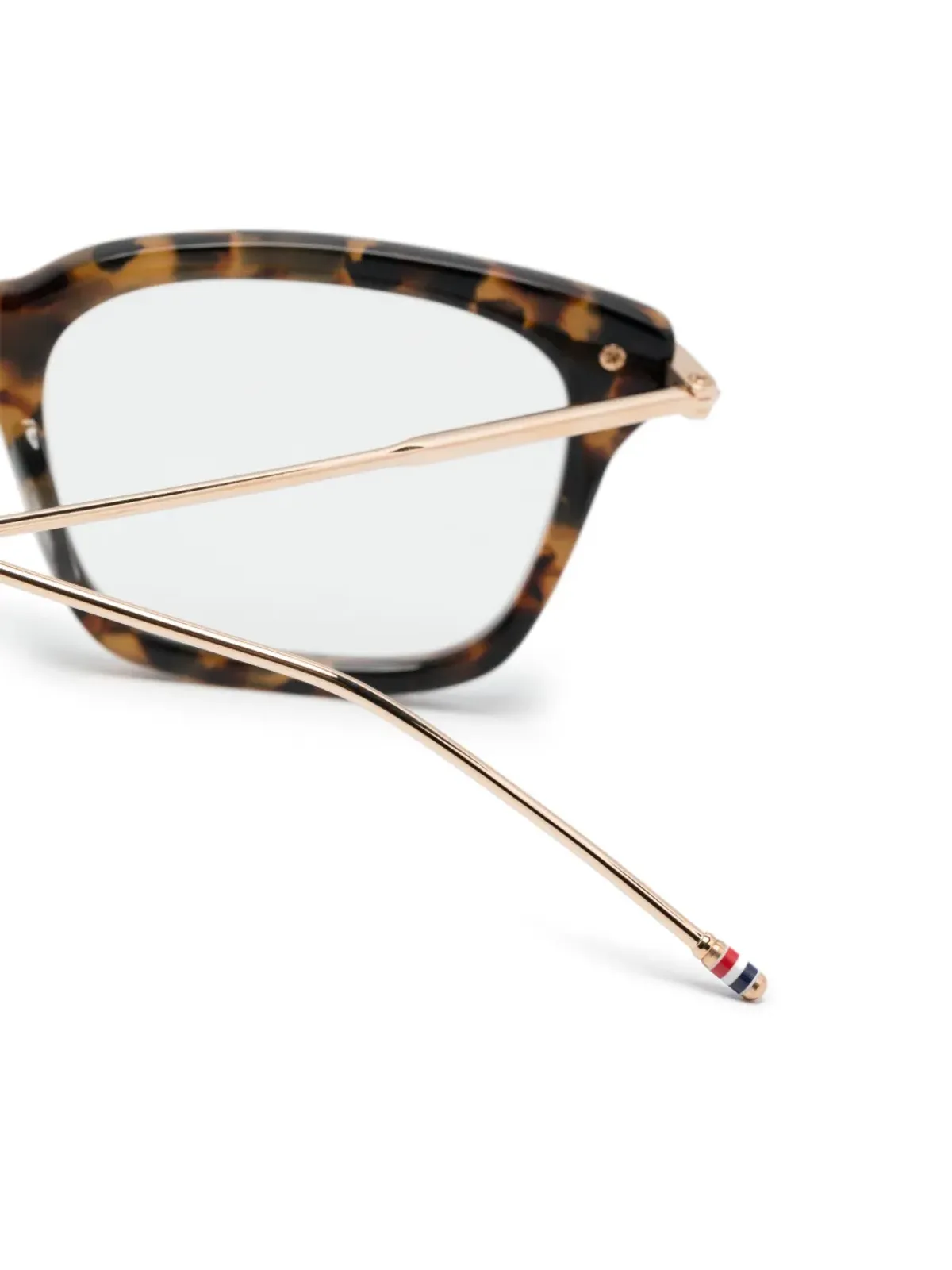 Thom Browne Eyewear べっ甲柄スクエアフレーム眼鏡 - 画像3