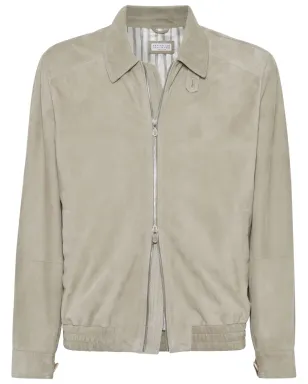 Brunello Cucinelli ジップアップスエードジャケット - グリーン - サムネイル1