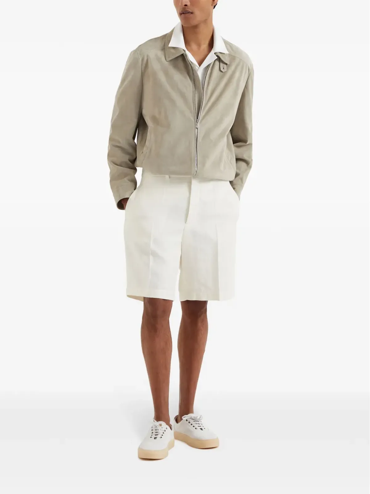 Brunello Cucinelli ジップアップスエードジャケット - グリーン - 画像2