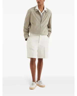Brunello Cucinelli ジップアップスエードジャケット - グリーン - サムネイル2