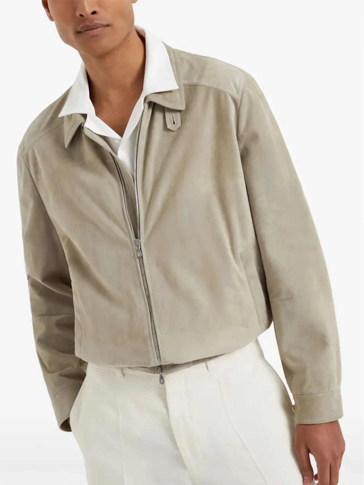 Brunello Cucinelli ジップアップスエードジャケット - グリーン - 画像3