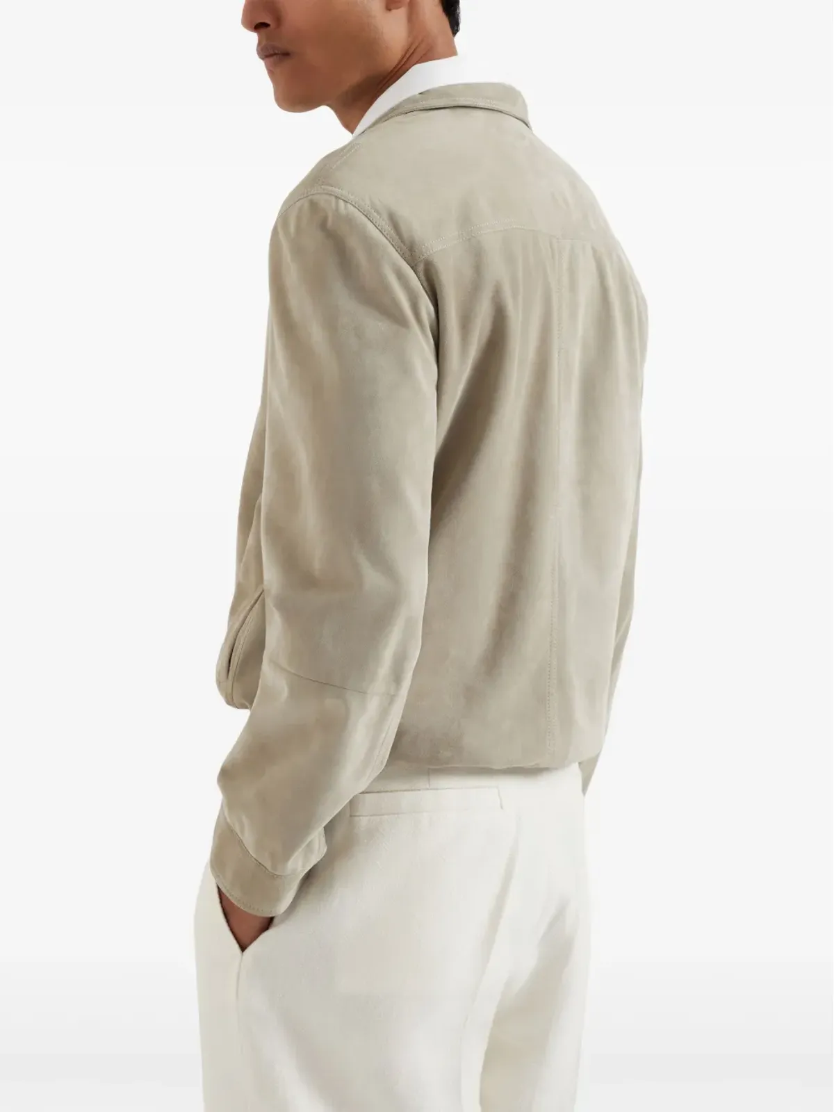 Brunello Cucinelli ジップアップスエードジャケット - グリーン - 画像4