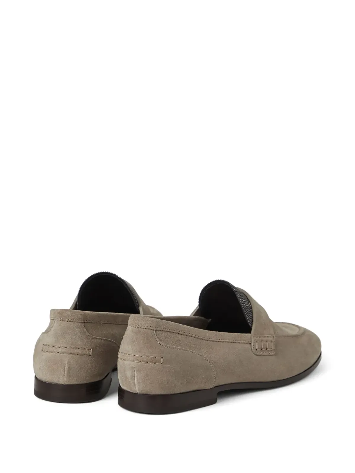 Brunello Cucinelli モニリ装飾入りスエード ローファー - ニュートラルカラー - 画像3