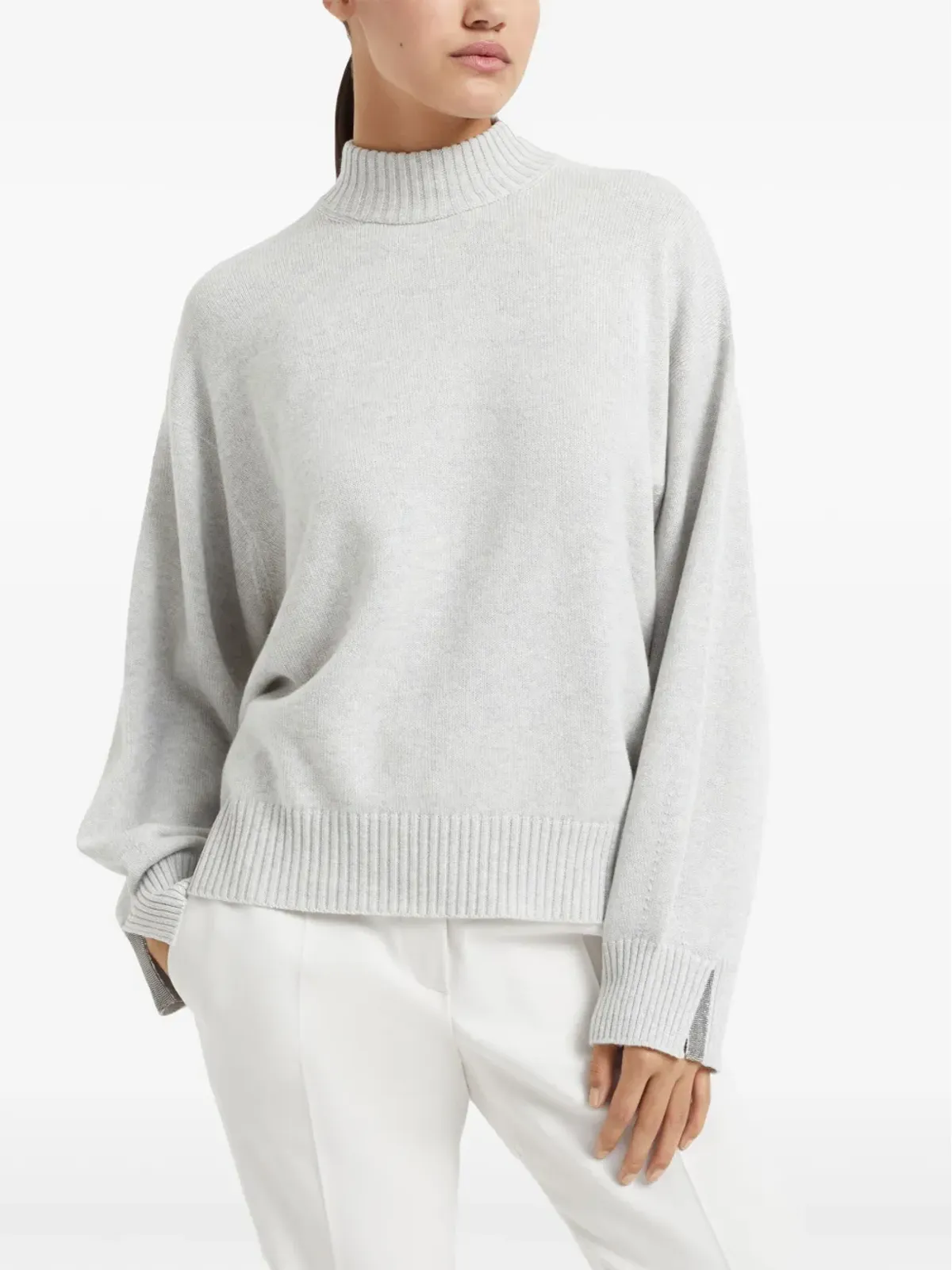 Brunello Cucinelli ビジュー付き タートルネック セーター - 画像3
