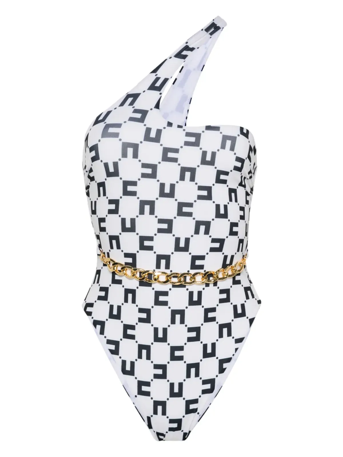 Elisabetta Franchi チェーンディテールのモノグラム水着 - 画像1