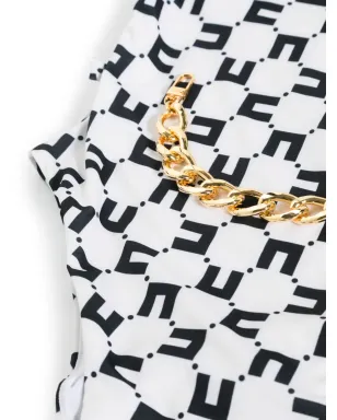 Elisabetta Franchi チェーンディテールのモノグラム水着 - サムネイル3