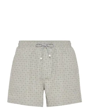 Brunello Cucinelli ジオメトリックプリントスイムショーツ - グリーン - サムネイル1