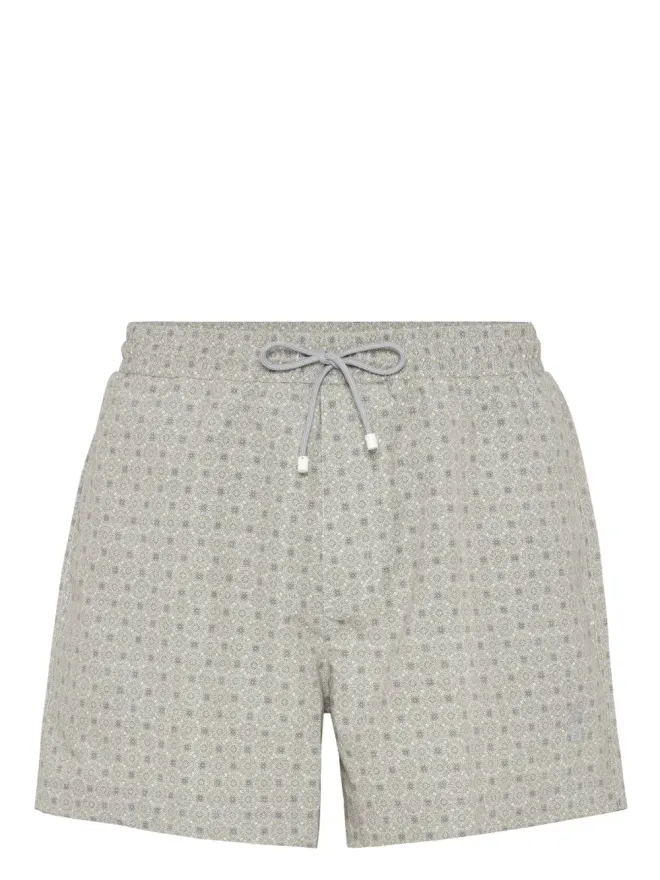 Brunello Cucinelli Brunello Cucinelli ジオメトリックプリントスイムショーツ - グリーンの商品画像
