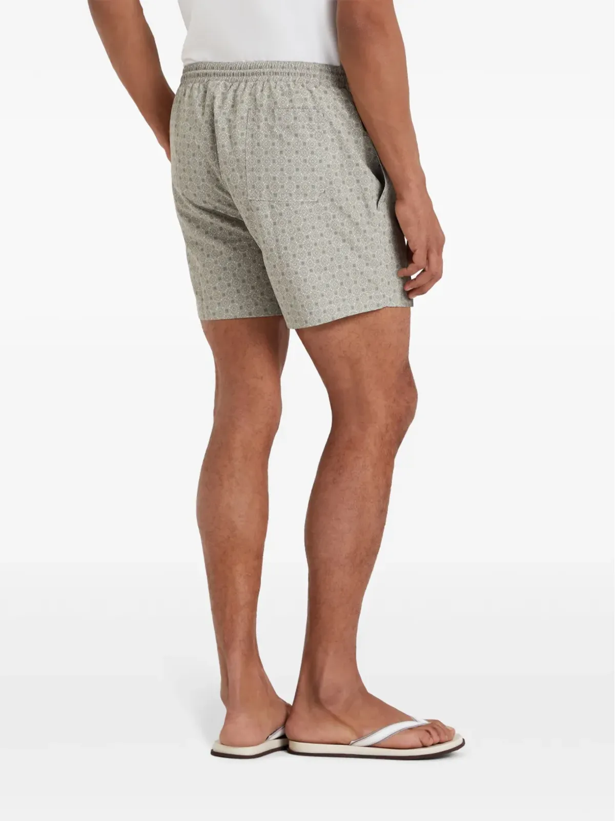 Brunello Cucinelli ジオメトリックプリントスイムショーツ - グリーン - 画像3