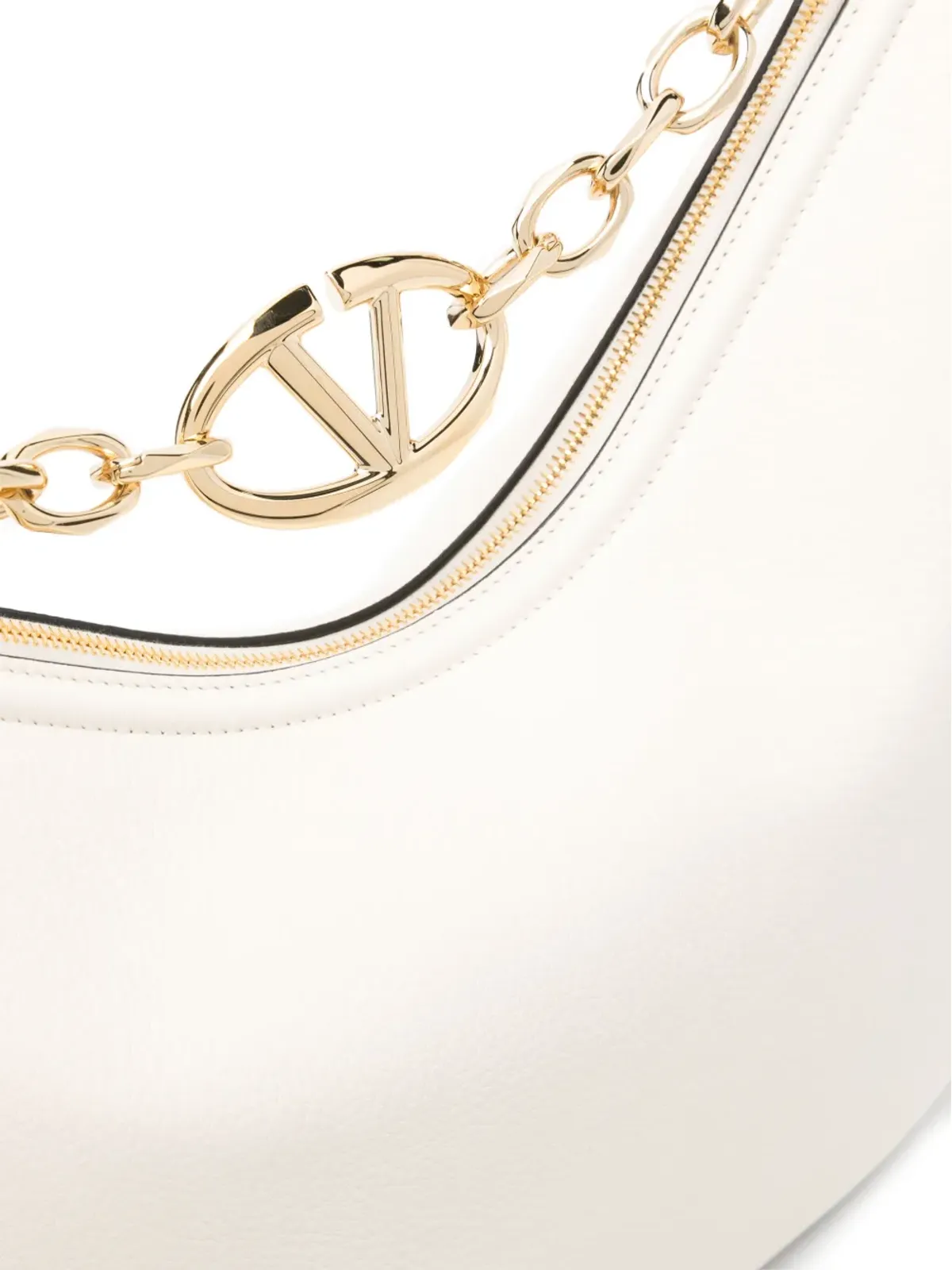 Valentino Garavani VLogo Signature レザーショルダーバッグ - ニュートラルカラー - 画像4